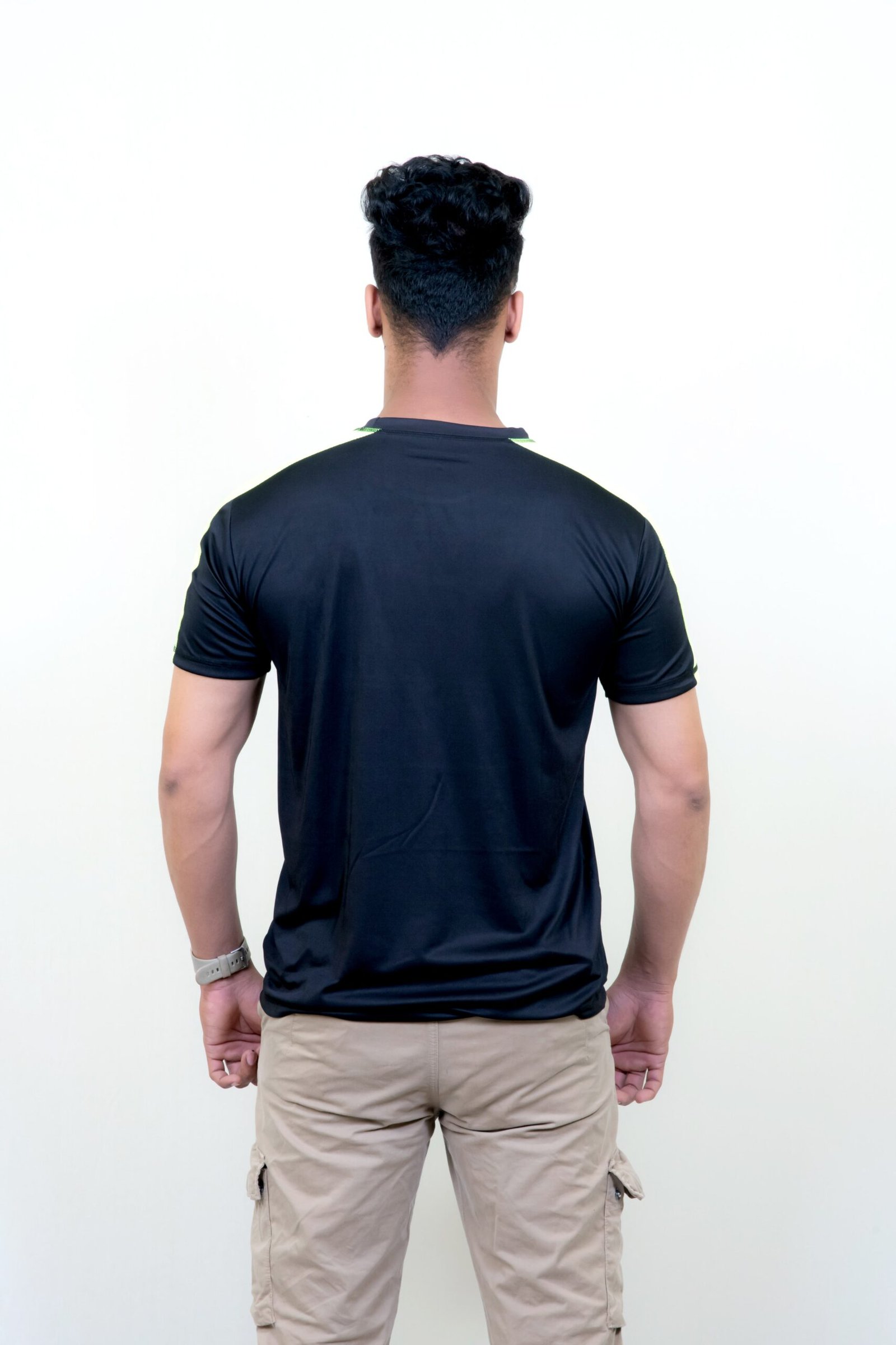 Men Black-Fluorescent Training T-Shirt - Color Vibes