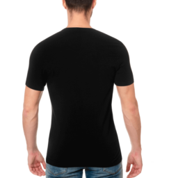 Men Black Round Neck Cotton T-Shirt