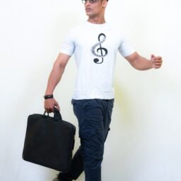 Men Grey Round Neck Cotton T-Shirt