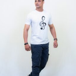 Men Grey Round Neck Cotton T-Shirt