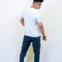 Men Grey Round Neck Cotton T-Shirt