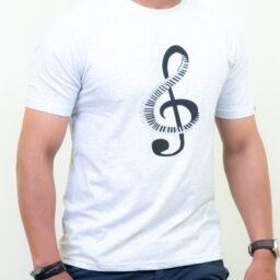 Men Grey Round Neck Cotton T-Shirt