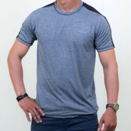 Men Grey-Black Training T-Shirt