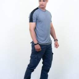 Men Grey-Black Training T-Shirt