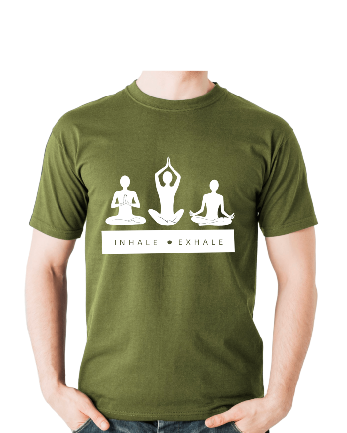 Men Olive Green Round Neck Cotton T-Shirt