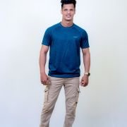 Men Teal Blue Grindle T-Shirt