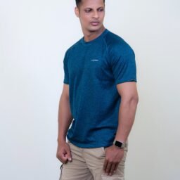 Men Teal Blue Grindle T-Shirt